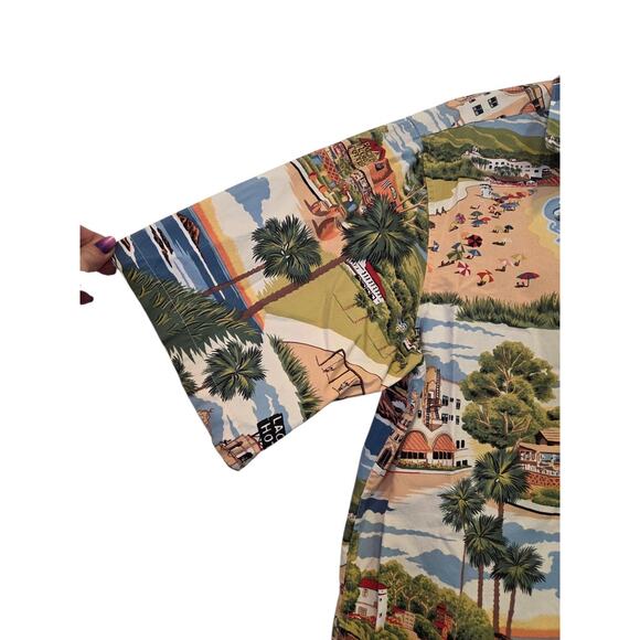 REYN SPOONER Laguna Beach Men's California Landmarks Aloha Hawaiian Shirt | M - Picture 12 of 16